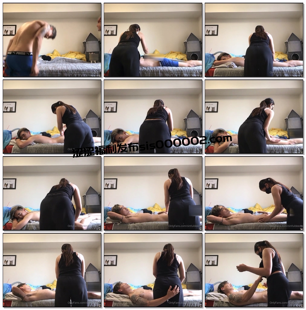 预约上门女按摩师自愿献身韩国大屌痞子「sinfuldeeds」OF私拍，二约拉丁美洲已婚肥臀技师，自觉撸管掀衣让摸奶
